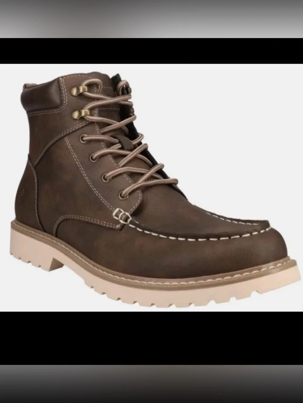 Izod Men's Brown Miles Memory Foam Lace-Up Boots Variety in Size 9 M
